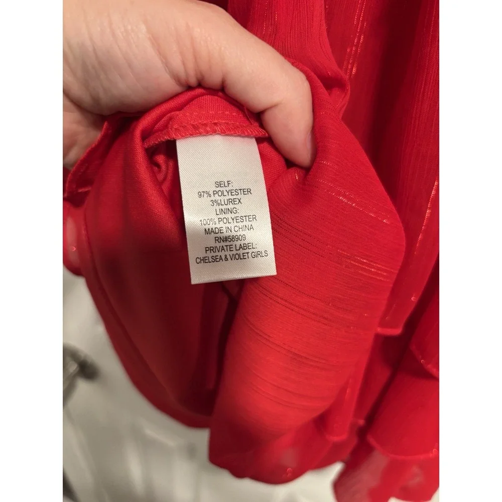 Chelsea & Violet Girls‎ Red Chiffon Dress Holiday NWT 3T